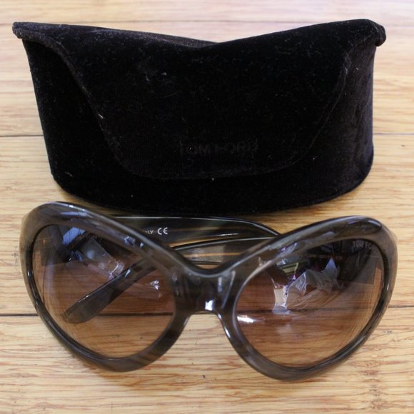 Tom Ford Elisabeth TF27 Tortoise/Brown Oversized Oval Sunglasses main image 7